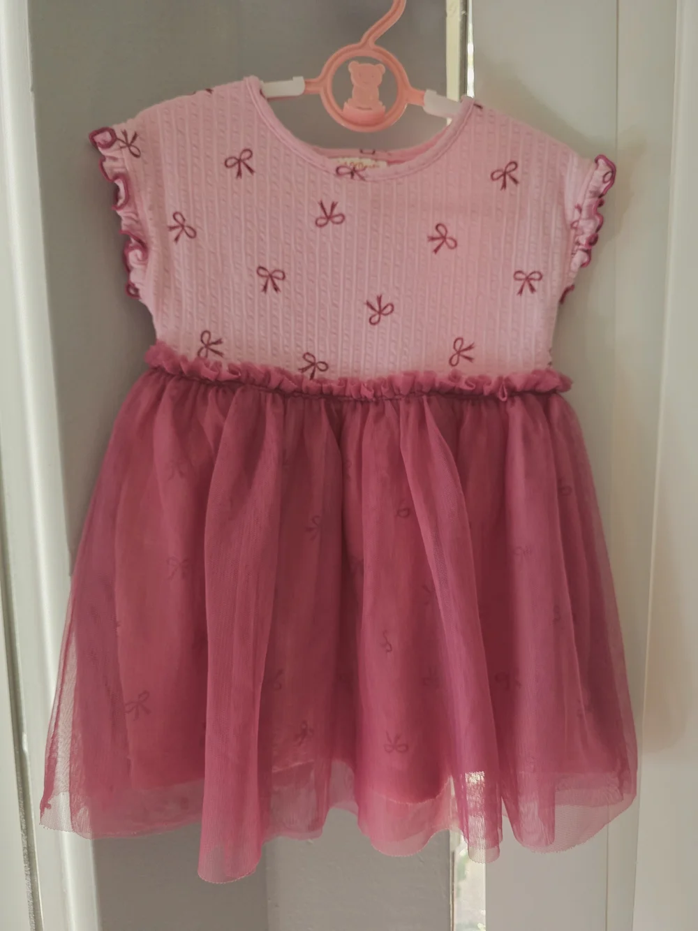 Cat & Jack Pink Bow Tulle Dress Toddler Girl 18M